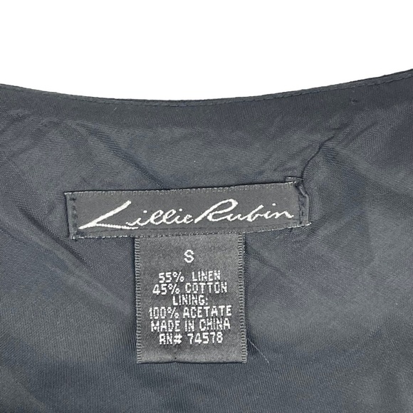 LILLIE RUBIN LINEN BLEND SEQUIN BEADED A-LINE MIDI SKIRT - Picture 10 of 11